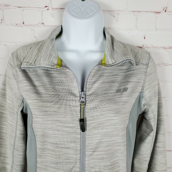 Koppen Womens XS Gray Spacedye Athletic Full Zip Running Jacket  Hand Holes - Picture 4 of 12